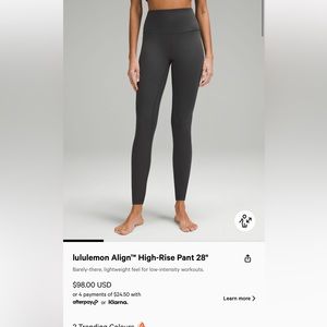Lululemon align high rise 28” leggings